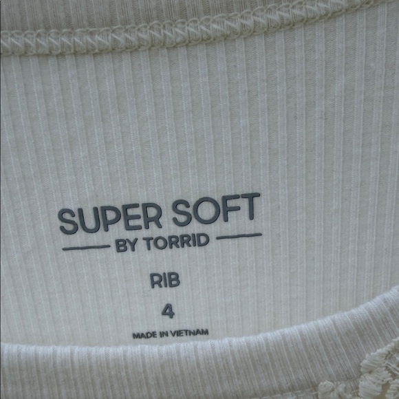 Torrid Cream Ribbed Tank Top - Picture 2 of 5